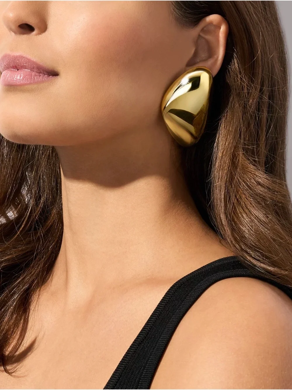 Michael Kors Brass Pebble Statement Earrings